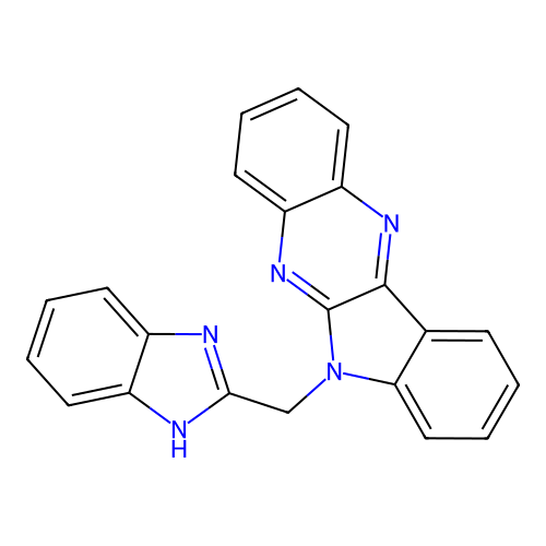 6-(1H-benzimidazol-2-ylmethyl)indolo[3,2-b]quinoxaline structure
