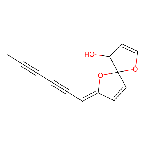 (2Z)-2-hexa-2,4-diynylidene-1,6-dioxaspiro[4.4]nona-3,7-dien-9-ol structure