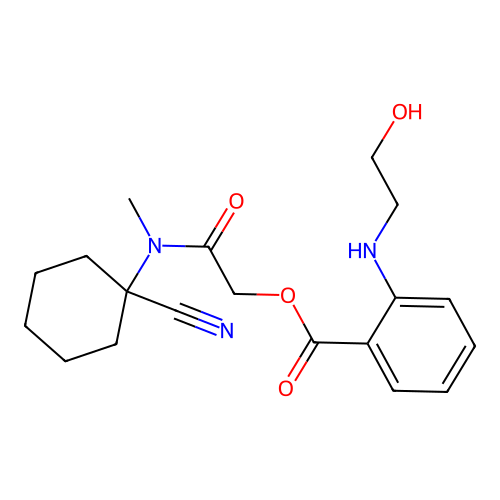 [(1-Cyanocyclohexyl)(methyl)carbamoyl]methyl 2-[(2-hydroxyethyl)amino]benzoate structure