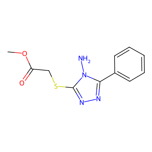 Methyl 2-[(4-amino-5-phenyl-1,2,4-triazol-3-yl)sulfanyl]acetate structure