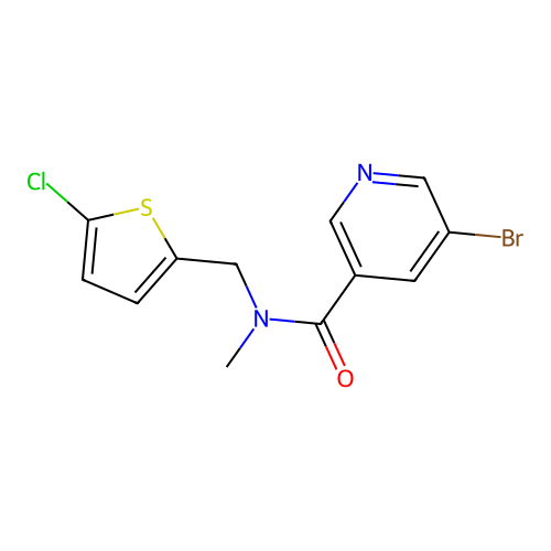 5-Bromo-N-((5-chlorothiophen-2-yl)methyl)-N-methylnicotinamide structure