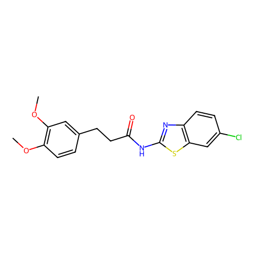 N-(6-chloro-1,3-benzothiazol-2-yl)-3-(3,4-dimethoxyphenyl)propanamide structure