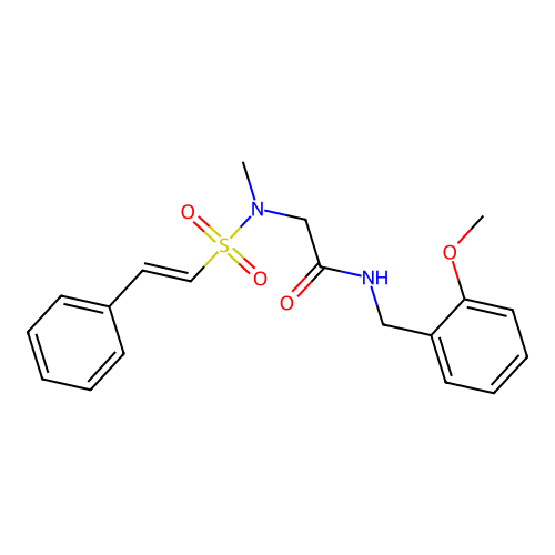 N-[(2-methoxyphenyl)methyl]-2-(N-methyl-2-phenylethenesulfonamido)acetamide structure