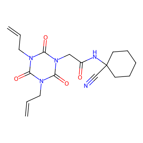 N-(1-CYANOCYCLOHEXYL)-2-[2,4,6-TRIOXO-3,5-BIS(PROP-2-EN-1-YL)-1,3,5-TRIAZINAN-1-YL]ACETAMIDE structure