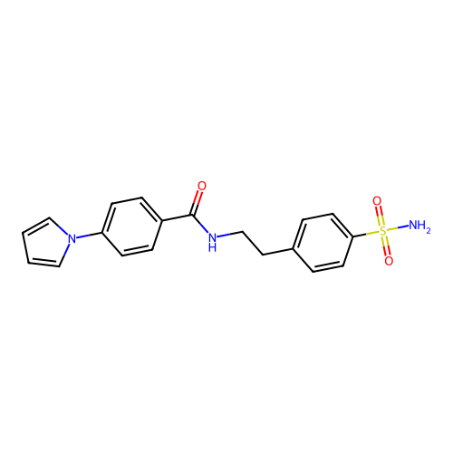 4-(1H-pyrrol-1-yl)-N-[2-(4-sulfamoylphenyl)ethyl]benzamide structure