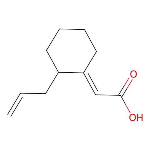 2-(2-烯丙基环己亚基)乙酸 structure