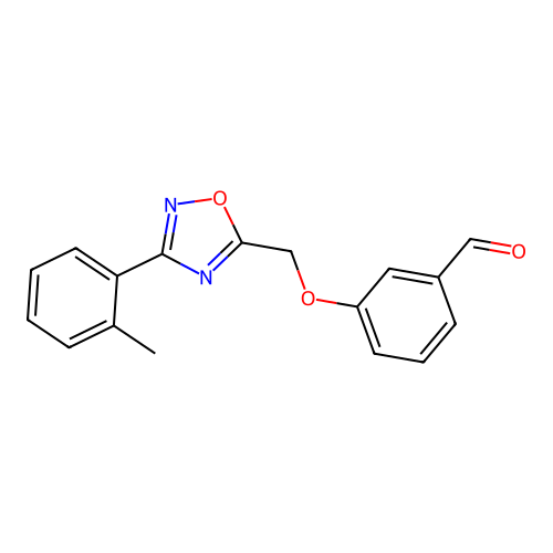 3-((3-(o-Tolyl)-1,2,4-oxadiazol-5-yl)methoxy)benzaldehyde structure