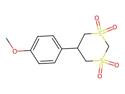 1,3-Dithiane, 5-(4-methoxyphenyl)-, 1,1,3,3-tetraoxide structure
