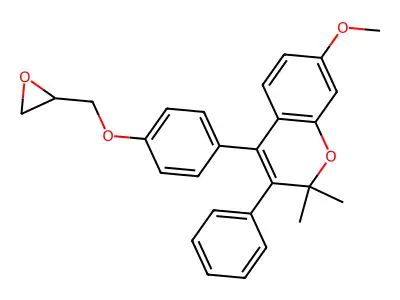 2H-1-Benzopyran, 7-methoxy-2,2-dimethyl-4-(4-(oxiranylmethoxy)phenyl)-3-phenyl- structure