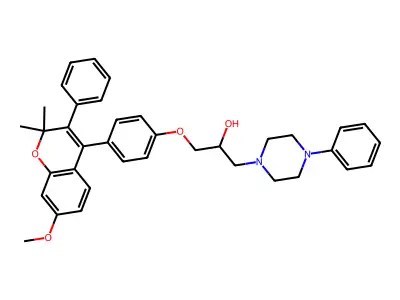 1-[4-(7-methoxy-2,2-dimethyl-3-phenylchromen-4-yl)phenoxy]-3-(4-phenylpiperazin-1-yl)propan-2-ol structure
