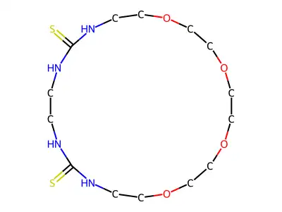 1,4,7,10-Tetraoxa-13,15,18,20-tetraazacyclodocosane-14,19-dithione structure
