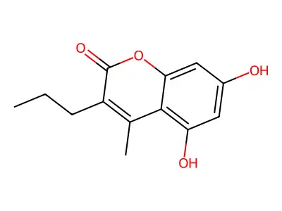 2H-1-Benzopyran-2-one, 5,7-dihydroxy-4-methyl-3-propyl- structure