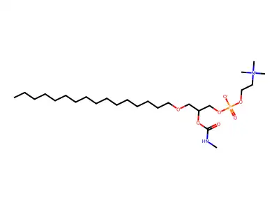 1-O-十六烷基-2-N-甲基氨甲酰基磷脂酰胆碱 structure