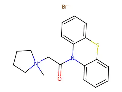 Pyrrolidinium, 1-methyl-1-((10-phenothiazinylcarbonyl)methyl)-, bromide structure