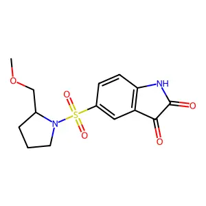 5-[2-(甲氧甲基)吡咯烷-1-基]磺酰基-1H-吲哚-2,3-二酮 structure