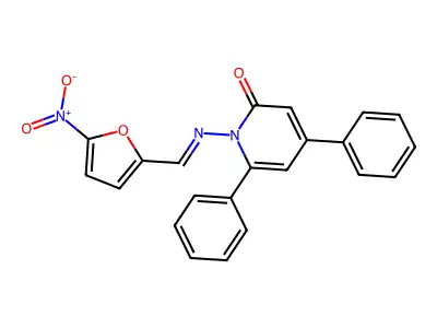 1-[(5-Nitrofuran-2-yl)methylideneamino]-4,6-diphenylpyridin-2-one structure
