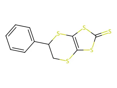 1,3-Dithiolo[4,5-b][1,4]dithiin-2-thione, 5,6-dihydro-5-phenyl- structure