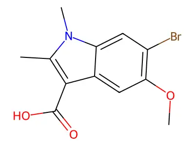 6-Bromo-5-methoxy-1,2-dimethyl-1H-indole-3-carboxylic acid structure