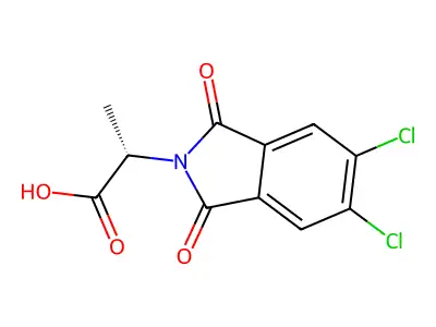 (2S)-2-(5,6-dichloro-1,3-dioxo-1,3-dihydro-2H-isoindol-2-yl)propanoic acid structure