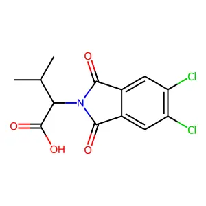 (2S)-2-(5,6-dichloro-1,3-dioxo-1,3-dihydro-2H-isoindol-2-yl)-3-methylbutanoic acid structure