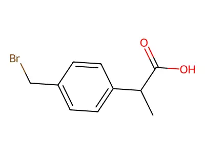 2-(4-(Bromomethyl)phenyl)propionic Acid structure