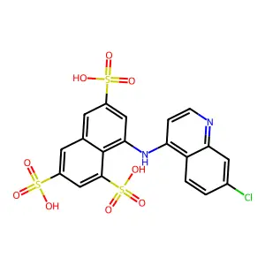 8-[(7-Chloroquinolin-4-yl)amino]naphthalene-1,3,6-trisulfonic acid structure