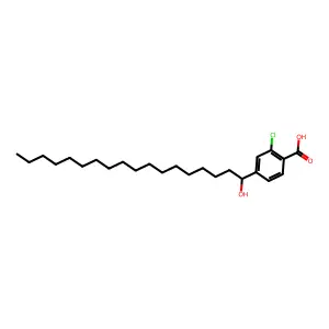 2-氯-4-(1-羟基十八烷基)苯甲酸 structure