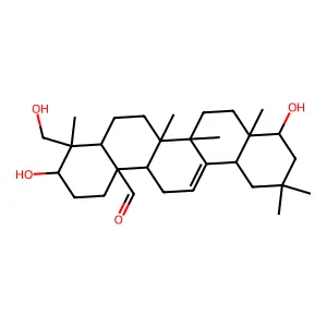 Olean-12-en-19-one, 3,22,23-trihydroxy-, (3beta,4beta,22beta)- structure