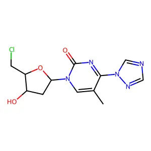 1-(5-Chloro-2,5-dideoxy-beta-D-erythro-pentofuranosyl)-5-methyl-4-(1,2,4-triazol-1-yl)pyrimidin-2(1H)-one structure