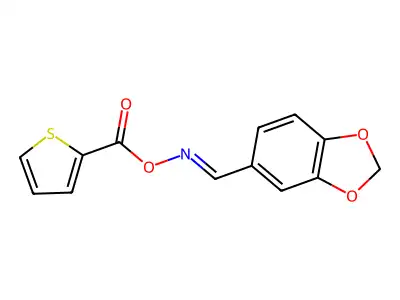 (1,3-Benzodioxol-5-ylmethylideneamino) thiophene-2-carboxylate structure