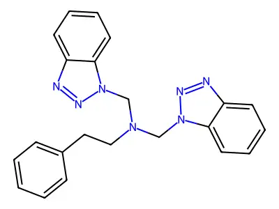 Bis(1H-1,2,3-benzotriazol-1-ylmethyl)(2-phenylethyl)amine structure