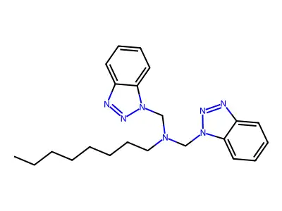 N,N-bis(benzotriazol-1-ylmethyl)octan-1-amine structure