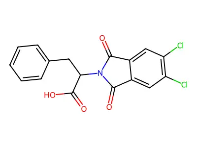 2-(5,6-Dichloro-1,3-dioxoisoindol-2-yl)-3-phenylpropanoic acid structure