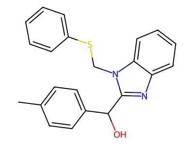 (4-Methylphenyl)({1-[(phenylsulfanyl)methyl]-1H-1,3-benzodiazol-2-yl})methanol structure