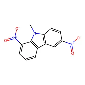 1,6-bisnitro-9-methyl-9H-carbazole structure