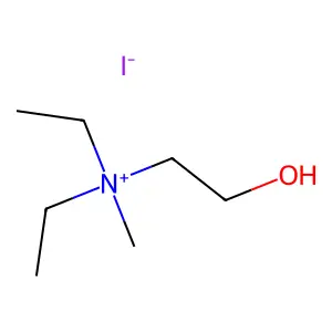 Ethanaminium, N,N-diethyl-2-hydroxy-N-methyl-, iodide (1:1) structure