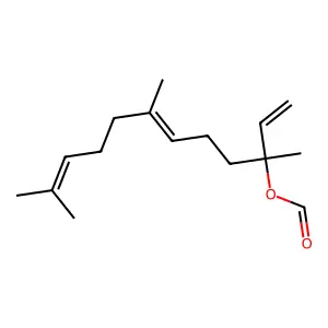 (3S)-3,7,11-trimethyldodeca-1,6,10-trien-3-yl formate structure
