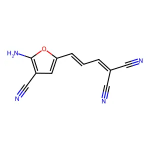 2-[3-(5-Amino-4-cyanofuran-2-yl)prop-2-enylidene]propanedinitrile structure