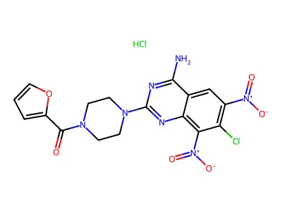 Piperazine, 1-(4-amino-7-chloro-6,8-dinitro-2-quinazolinyl)-4-(2-furanylcarbonyl)-, monohydrochloride structure