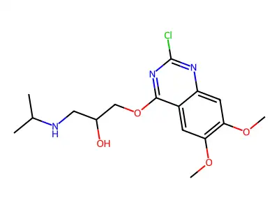 2-Chloro-4-(3'-isopropylamino-2'-oxypropoxy)-6,7-dimethoxyquinazoline structure