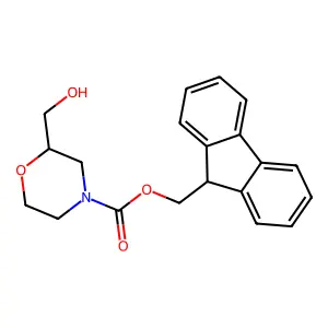 (9H-fluoren-9-yl)methyl (2S)-2-(hydroxymethyl)morpholine-4-carboxylate structure