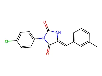 3-(4-Chlorophenyl)-5-[(3-methylphenyl)methylidene]imidazolidine-2,4-dione structure
