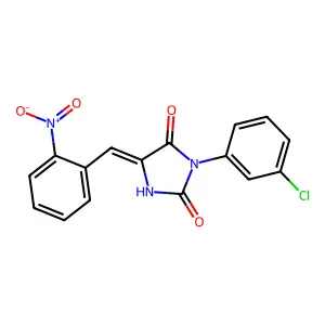2,4-Imidazolidinedione, 3-(3-chlorophenyl)-5-(2-nitrophenylmethylene)- structure