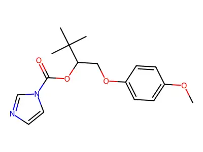 1-(4-methoxyphenoxy)-3,3-dimethylbutan-2-yl 1H-imidazole-1-carboxylate structure