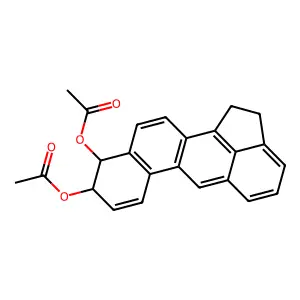 Benz(j)aceanthrylene-9,10-diol, 1,2,9,10-tetrahydro-, diacetate, trans- structure