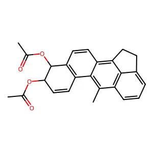 Benz(j)aceanthrylene-9,10-diol, 1,2,9,10-tetrahydro-6-methyl-, diacetate, trans- structure