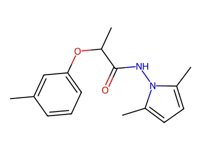 Propionamide, N-(2,5-dimethyl-1-pyrrolyl)-2-(m-tolyloxy)- structure