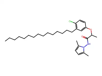 Propanamide, 2-(4-chloro-3-pentadecylphenoxy)-N-(2,5-dimethyl-1H-pyrrol-1-yl)- structure
