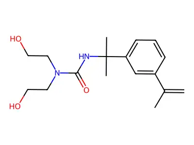 1,1-Bis(2-hydroxyethyl)-3-[2-(3-prop-1-en-2-ylphenyl)propan-2-yl]urea structure