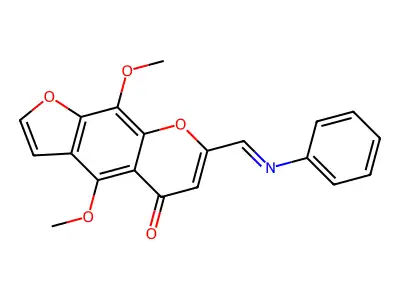 4,9-Dimethoxy-7-((phenylimino)methyl)-5H-furo(3,2-g)(1)benzopyran-5-one structure